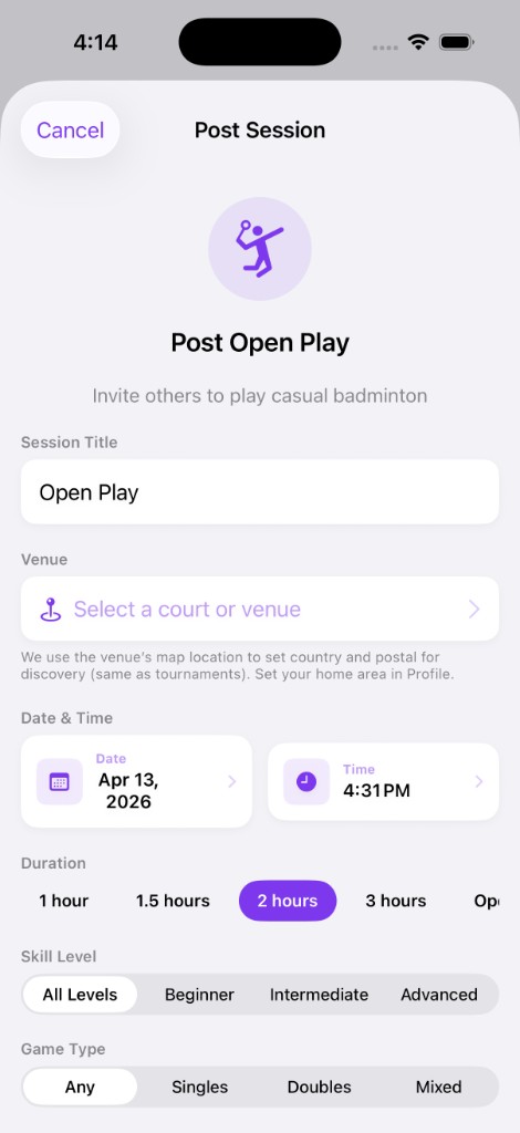 Post open play session